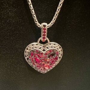 Brighton Red and Silver Heart Necklace